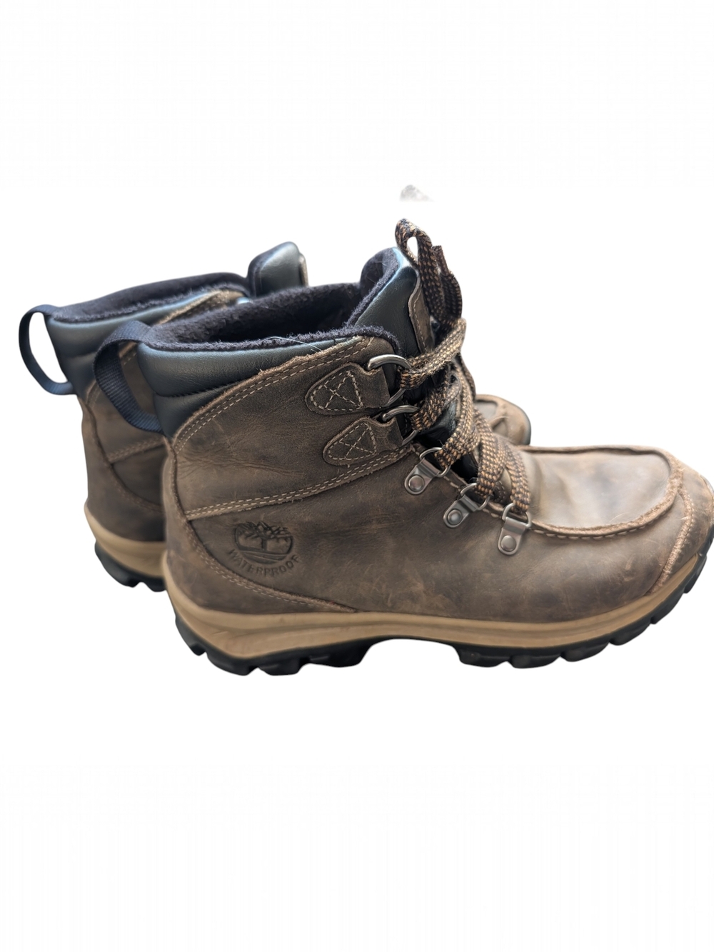 Timberland Men's Black and Brown Lace-Up Boots- Waterproof- Sz. 7
